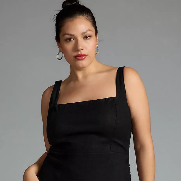 Anthropologie The Ariana Square-Neck Asymmetrical Ruffle-Hem Dress - Picture 12 of 15